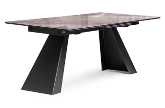 Стеклянный стол Стиг 180(230)х95х77 карелия / черный