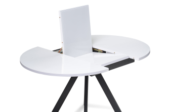 Стеклянный стол Трейси 100(140)х100х75 белый / черный