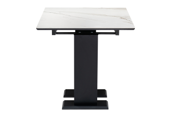 Керамический стол Невис 140(200)х80х76 creto statuario cara polished / черный