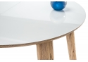 Стеклянный стол Семвэлл 100(140)х100х75 дуб монтана / белый